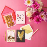 Valentine's Day Cards on pink background