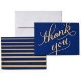 Classic Navy and Gold Thank You Notes