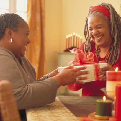 Women exchanging gifts