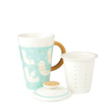Blue Ceramic Tea Mug with Infuser
