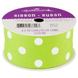 Chartreuse Polka Dot 1.5 inches Grosgrain Ribbon