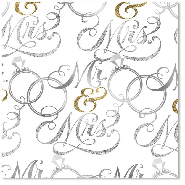 Mr. and Mrs. Wedding Wrapping Paper