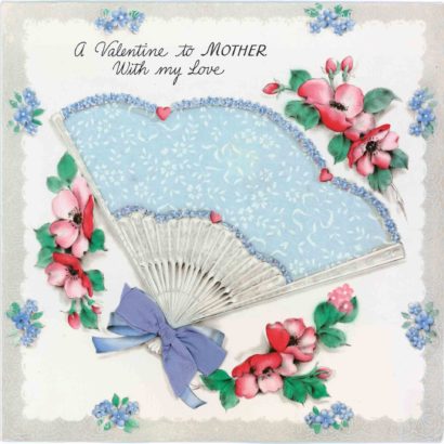 1945 Valentine's Day Card says a valentine to mother with my love