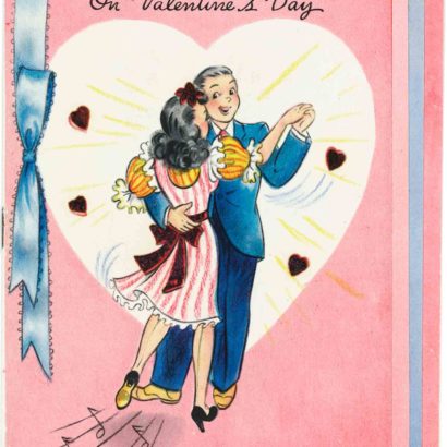 1945 Valentine's Day Card says to my sweetheart on valentine's day