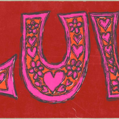 1968 Valentine's Day Card says Luv