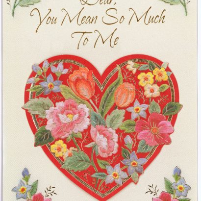 1982 Valentine's Day Card says Dear you mean so much to me