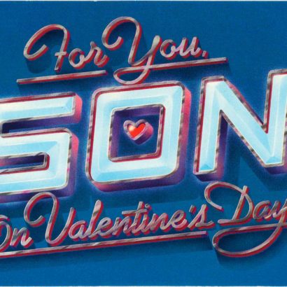 1983 Valentine's Day Card says for you son on valentine's day