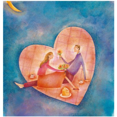 2002 Valentine's Day Card has a picture of a couple having a romantic picnic